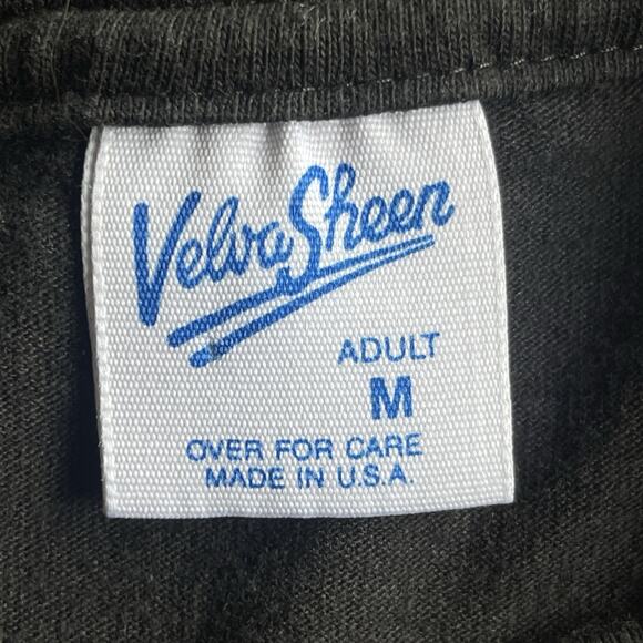 Vintage Velva Sheen Mickey Mouse TShirt Medium Black Embroidered Cotton 90s - Picture 4 of 9